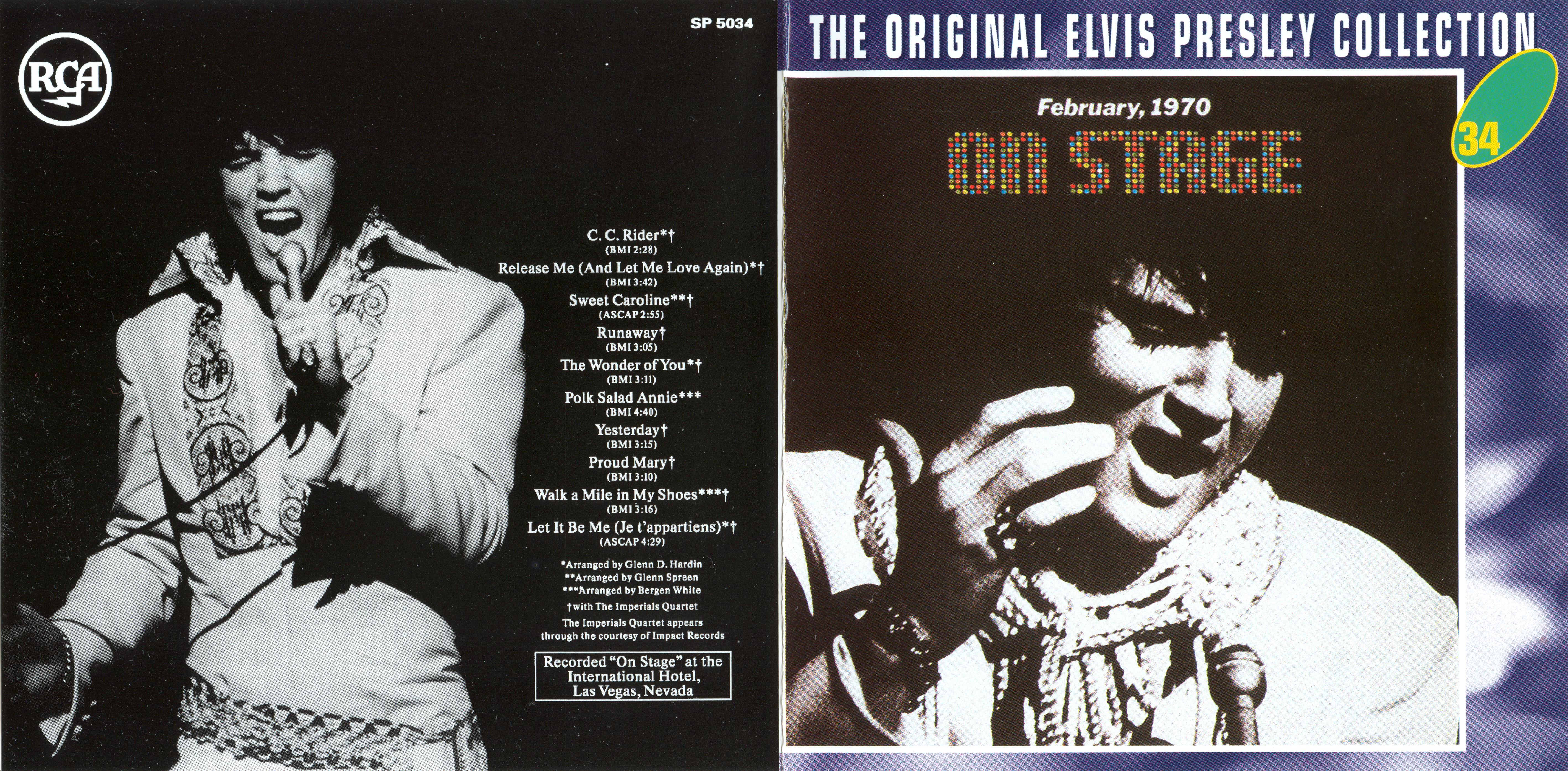Elvis Presley  The Original Elvis Presley Collection 34; On Stage : Front + Inlay
